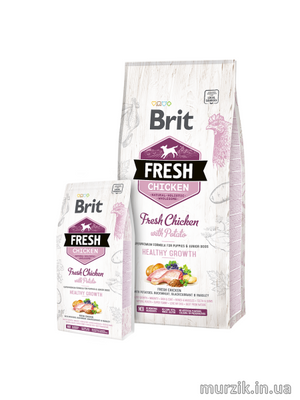 Сухий корм Brit Fresh для цуценят та молодих собак всіх порід, з куркою та картоплею, 2,5 кг 170988 фото