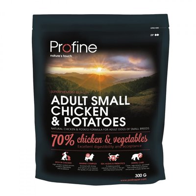 Сухий корм Profine Adult Small для дорослих собак дрібних порід, з куркою та картоплею, 300 г 170538 фото
