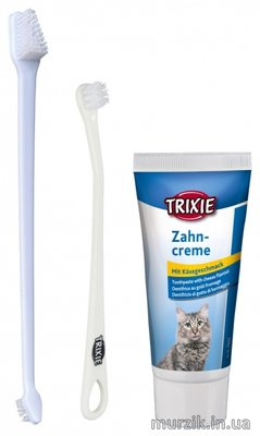 Зубная паста Trixie с щетками для котов (набор) 50 г 6814133 фото