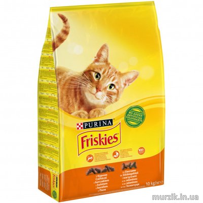 Сухой корм для котов и кошек Friskies (Фрискис) с курицей и овощами 10 кг 32582942 фото