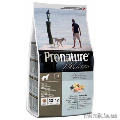 Сухой корм для собак Pronature Holistic Атлантический лосось с коричневым рисом 13,6 кг. 1680431 фото