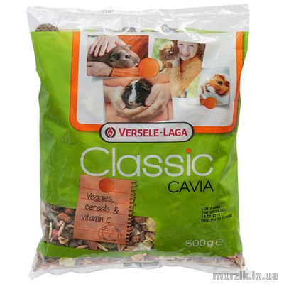 Versele-Laga Classic Cavia (ВЕРСЕЛЕ-ЛАГА КЛАССИК КАВИА) корм для морских свинок с витамином C, 0,5 кг 41531383 фото