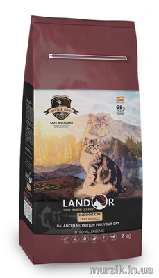 Сухой корм для взрослых кошек и котов, от 1 года, Landor INDOOR CAT (Индор Кэт), с уткой и рисом 10 кг 41525689 фото