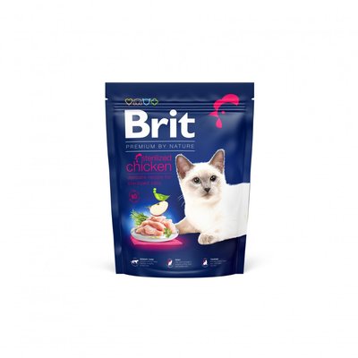 Сухой корм Brit Premium Cat by Nature Sterilised для стерилизованных кошек, с курицей, 300 г 171846 фото