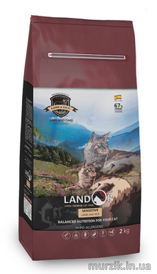 Сухой корм для взрослых кошек и котов с чувствительным пищеварением, от 1 года, Landor SENSITIVE CAT (Сенситив Кэт), с ягненком и рисом, 0,4 кг 41525691 фото