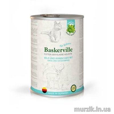 Консервы для кошек Baskerville Holistic с олениной, кроликом и кошачьей мятой 400 г 32566771 фото