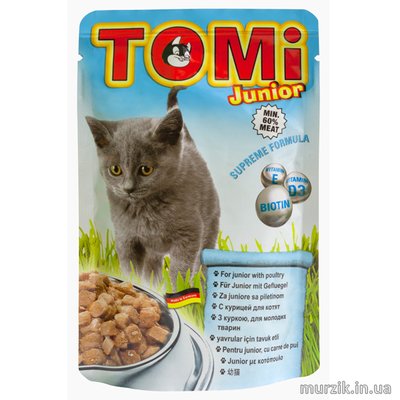 Влажный корм для котят Томи пауч 100 г. 8621192 фото
