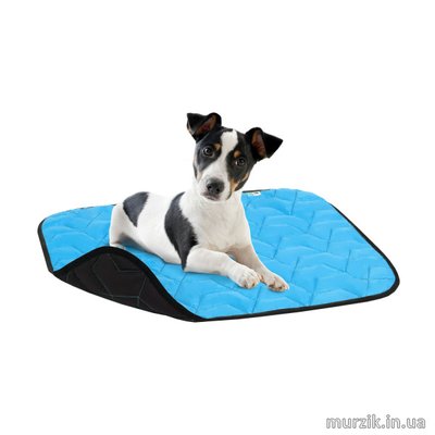 Подстилка для для собак AiryVest, размер L, 100х70 см, голубо-черная 42076539 фото