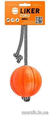 Игрушка для собак Мяч на веревке Лайкер Корд (Liker Cord) 7 см/30 см 5770418 фото