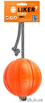 Игрушка для собак Мяч на веревке Лайкер Корд (Liker Cord) 9 см/30 см 5770419 фото