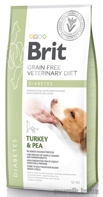 Сухий корм Brit GF VetDiet Dog Diabetes для собак, при цукровому діабеті, з індичкою та горохом, 2 кг 170943 фото