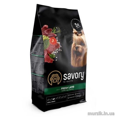 Сухий корм Savory для собак гурманів малих порід, зі свіжим ягням, 1 кг 30310 фото