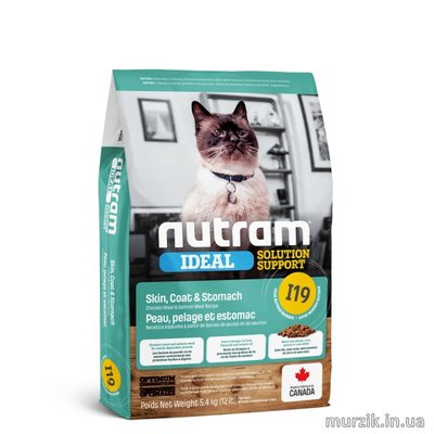 Сухой корм для кошек с проблемами кожи, шерсти или желудка холистик класса Nutram Ideal Solution Support Sensetive Coat, Skin, Stomach 1,13 кг. 8563972 фото