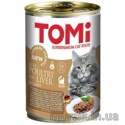 Влажный корм для котов "Томи" с птицей и печенью 400 г. 8621199 фото