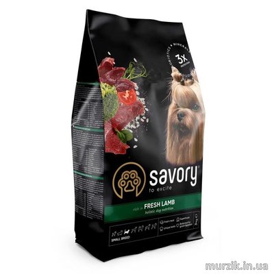 Сухой корм Savory для собак гурманов малых пород, со свежим ягненком, 3 кг 30327 фото