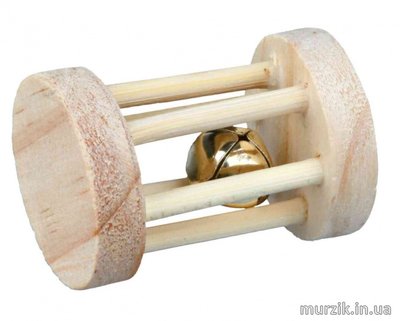 Игрушка для грызунов деревянная Trixie Валик с погремушкой 5 см / d=3,5 см 32586883 фото