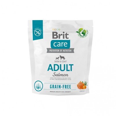 Сухий корм Brit Care Dog Grain-free Adult для собак малих і середніх порід, беззерновий з лососем, 1 кг 172196 фото