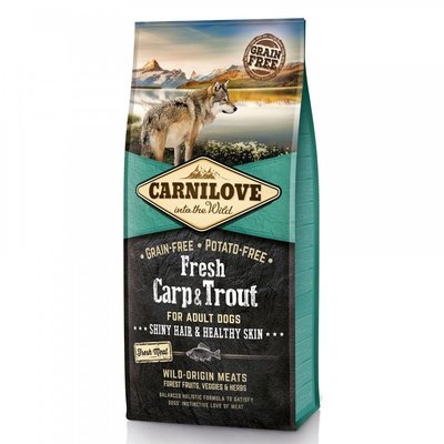 Сухий корм Carnilove Fresh Carp & Trout для дорослих собак всіх порід, риба, 12 кг 170872 фото