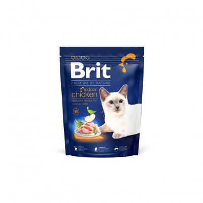 Сухой корм Brit Premium Cat by Nature Indoor для кошек, живущих в помещении, с курицей, 300 г 171845 фото