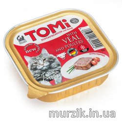 Влажный корм для котов "Томи" паштет с телятиной 100 г. 9077049 фото