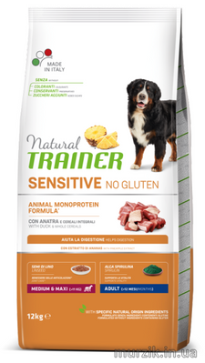 Сухой корм для взрослых собак средних и крупных пород с уткой и рисом Natural Trainer Dog Sensitive Adult Medium&Maxi With Duck 12 кг. 4905770 фото