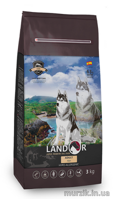 Сухой корм для собак всех пород, Landor ADULT DOG FISH (Эдалт Дог Фиш), с рыбой и рисом, 3 кг 41530774 фото