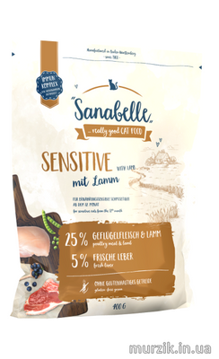 Сухой корм для взрослых кошек Sanabelle Sensitive (Санабель Сенситив) диетический кошачий корм с мясом ягненка, 10 кг 32589969 фото