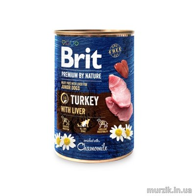 Влажный корм Brit Premium by Nature для собак, индюшатина с печенью, 400 г 100408 фото