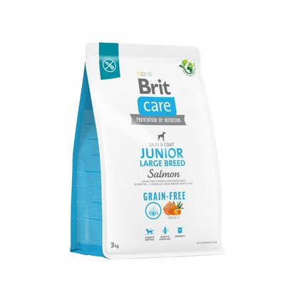 Сухий корм Brit Care Dog Grain-free Junior Large Breed для молодих собак великих порід, беззерновий з лососем, 3 кг 172200 фото