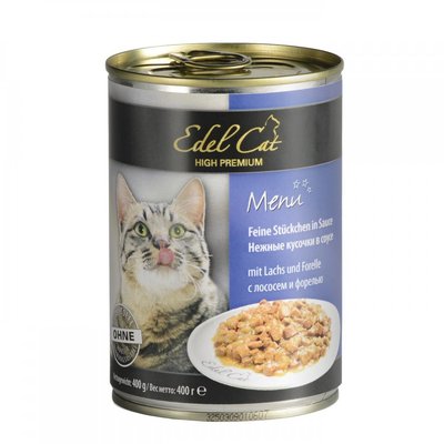 Вологий корм Edel Cat для котів, з лососем та фореллю, 400 г 1000321 фото