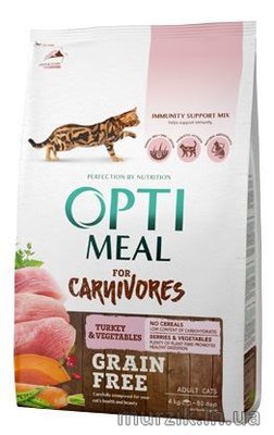 Сухой беззерновой корм для кошек Optimeal (Оптимил) с уткой и овощами 300 г. 9123680 фото