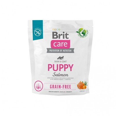 Сухий корм Brit Care Dog Grain-free Puppy для цуценят, беззерновий з лососем, 1 кг 172193 фото