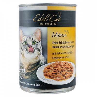 Вологий корм Edel Cat для котів, з куркою та качкою, 400 г 1000316 фото