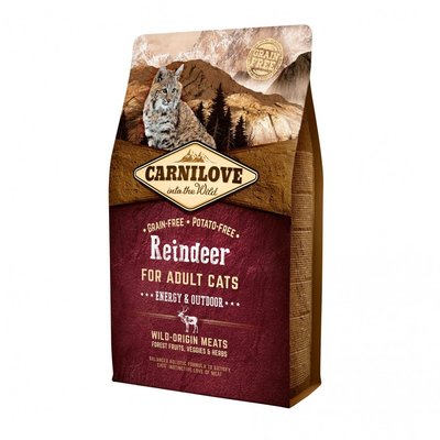 Сухий корм Carnilove Cat Reindeer для активних котів, оленина та кабан, 2 кг 170200 фото