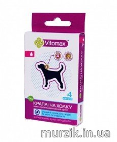 Капли на холку Vitomax Эко от блох и клещей для собак (4 тюбика) 8916555 фото