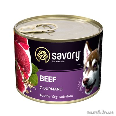 Вологий корм Savory для дорослих собак усіх порід, з яловичиною, 200 г 30426 фото