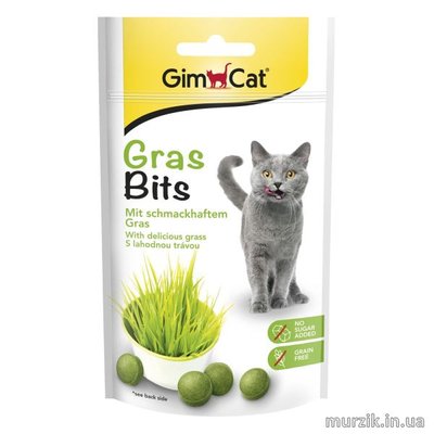 Витаминизированные лакомства с травой для кошек Gimpet GrasBits 40 г/65 шт 1455443 фото