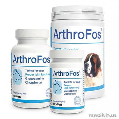 Витаминно-минеральный комплекс для собак Dolfos ArthroFos (Дольфос АртроФос) с хондроитином и глюкозамином 90 табл. (1 табл./20 кг) 9093732 фото