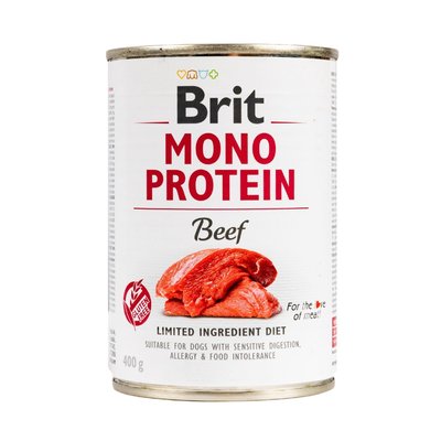Вологий корм Brit Mono Protein Beef для собак, з яловичиною, 400 г 100057 фото