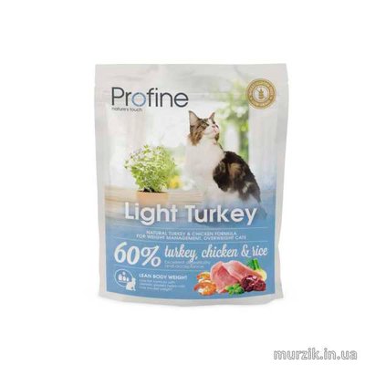 Сухой корм Profine Light для кошек с лишним весом, с индейкой и курицей, 300 г 170574 фото
