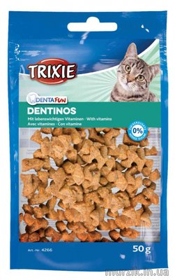 Лакомство для котов "Denta Fun Dentinos" для чистки зубов и профилактики зубного камня 50 г 1455232 фото