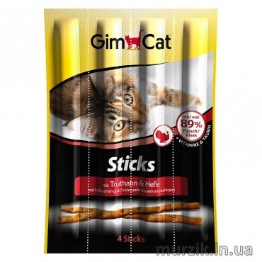 Gimpet Sticks Turkey Мясные палочки для кошек индейка и кролик grain-free 4 шт. 1455463 фото