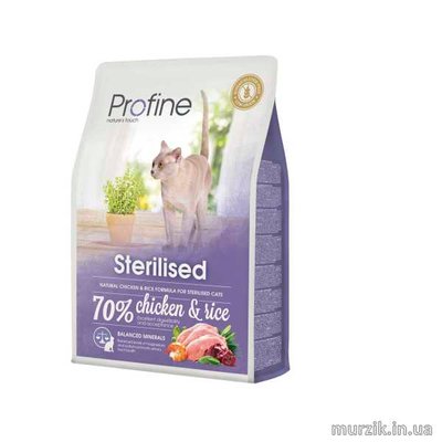 Сухой корм Profine Sterilised для стерилизованных кошек, с курицей и рисом, 2 кг 170563 фото