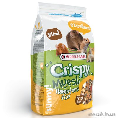 Versele-Laga Crispy Muesli (Криспи Мюсли) корм для хомяков, крыс, мышей, песчанок с витамином Е, 1 кг. 1671348 фото
