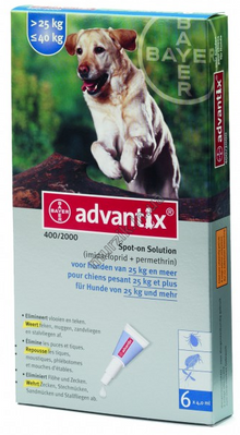 Капли на холку для собак крупных пород "Advantix" (Адвантикс) 25-40 кг. (1 тюбик) 85910434 фото
