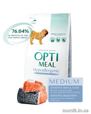 Гипоалергенный корм для собак средних и крупных пород Optimeal (Оптимил) с лососем 1.5 кг. 6331934 фото