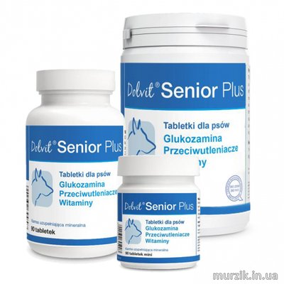 Витаминный комплекс Dolfos Dolvit Senior Plus mini (Долвит Сеньор Плюс мини) для пожилых собак мелких пород с глюкозамином 90 табл./45 г 9131679 фото