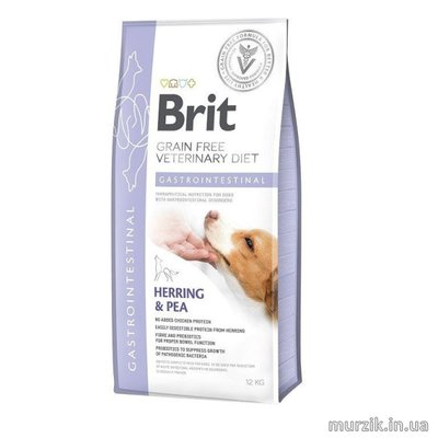 Сухий корм Brit GF VetDiet Dog Gastrointestinal для собак, при порушеннях травлення, з оселедцем, лососем та горохом, 2 кг 170945 фото