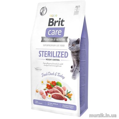 Сухий корм Brit Care Cat GF Sterilized Weight Control для стерилізованих котів з надмірною вагою, качка та індичка, 400 г 171295 фото