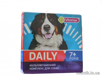 Мультиватаминный комплекс Vitomax Daily для собак от 7 лет 100 г (100 таблеток) 8916636 фото